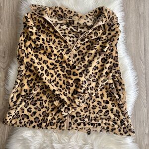 SHEIN Leopard Print Fleece Jacket